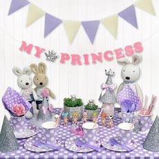 WOW PARTY KOREA 餐桌組合, 薰衣草紫滿版圓點