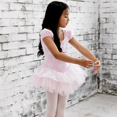 루이루다 여아용 플라워 레이스 버튼형 발레복