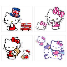 헬로키티 빅 투명 스티커 4종, 150 x 195 mm, 2개