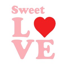 Slow Drawing 裝飾貼紙 甜蜜愛心B, 粉紅色