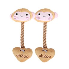 h.tech OH ZOO 봉제 삑삑이, 원숭이, 2개, 1개