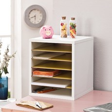 포메리트 칼라 서류함, 옐로우, 6단