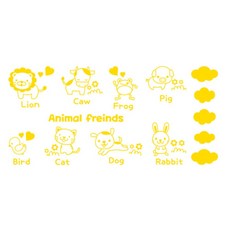 데코사랑 동물친구들 그래픽스티커, 딥옐로우
