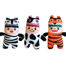 펠트박스 양말인형 만들기DIY, 얼룩말, 얼룩소, 호랑이, 1세트, 1개