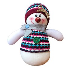 양말인형 만들기DIY 컨츄리 스노우맨, 컨츄리 스노우맨자주색 니트, 1개