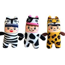 펠트박스 양말인형 만들기DIY, 얼룩말, 얼룩소, 표범, 1세트, 1개