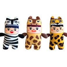 펠트박스 양말인형 만들기DIY, 얼룩말, 기린, 표범, 1세트, 1개