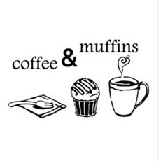 DesignSoopL 咖啡和瑪芬 重點貼紙 SP-G764, 黑色