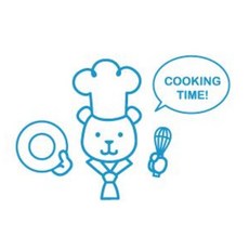 디자인수풀 요리시간 곰 포인트스티커 SP-G756, 스카이블루