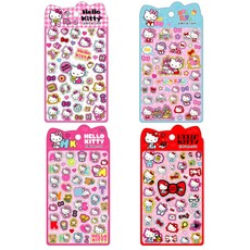 헬로키티 반짝이 판 스티커 4종 세트, 105 x 200 mm, 2개