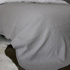 BLANCDECOR 棉質壓紋薄被, 淺灰
