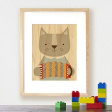 petitcollage 木質彩繪 (大尺寸裱框), 完美貓