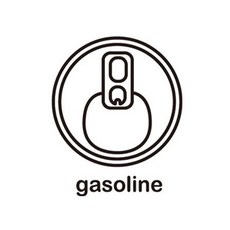 디자인수풀 자동차스티커 캔gasoline, 블랙, 1개