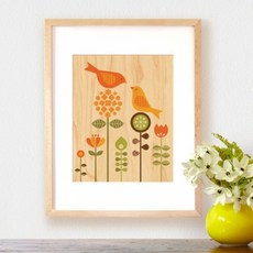 petitcollage 木質彩繪 (大尺寸裱框), 鳥愛