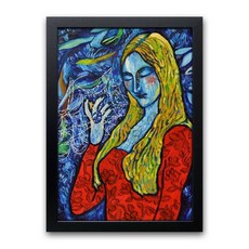 올뉴프레임 일러스트액자 Alice in blue, MDF블랙