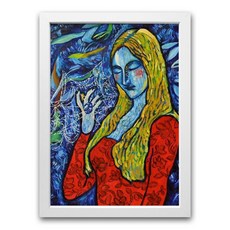 올뉴프레임 일러스트액자 Alice in blue, MDF화이트