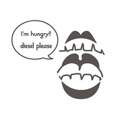 디자인수풀 자동차스티커 입 diesel, 다크그레이, 1개