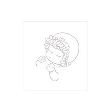 디자인수풀 캐릭터스티커 슬리핑베이비, 라이트그레이