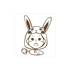 디자인수풀 토끼 캐릭터스티커, 초코브라운