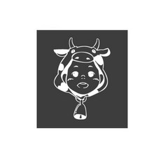 디자인수풀 캐릭터스티커 젖소, 화이트
