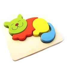 原木動物立體拼圖 貓咪, 貓