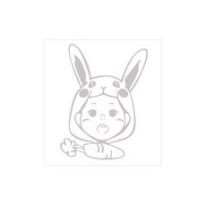 디자인수풀 토끼 캐릭터스티커, 라이트그레이