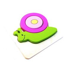 原木動物立體拼圖 蝸牛