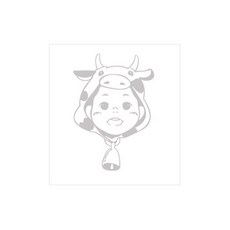 디자인수풀 캐릭터스티커 젖소, 라이트그레이