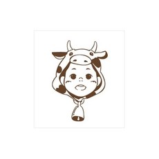 디자인수풀 캐릭터스티커 젖소, 초코브라운