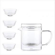 이진 유리 티포트 세트, 400ml, 1개