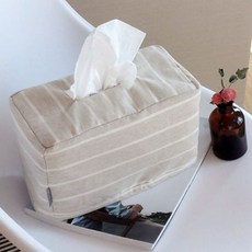 Twopigs 亞麻條紋方形紙巾盒