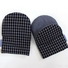 Twopigs 黑色格子廚房手套, 2件