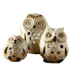 이진샵 부엉이 등잔인형 3P 세트, 혼합색상