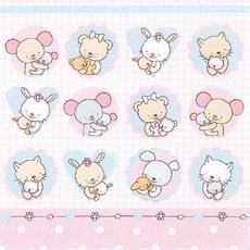 HF Little Family Girl 211414 냅킨 20p, 혼합 색상, 1개