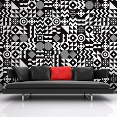 GM11B 1폭연결무늬벽지 (풀바른水벽지), 블랙