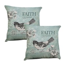 ECODY 小鳥花圖案抱枕套