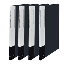 Alpha 彩色透明文件夾 A4 20p, 黑色, 4個