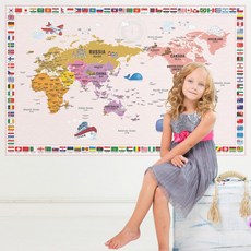 C1302a兒童國旗世界地圖（全水壁紙）, 粉色的
