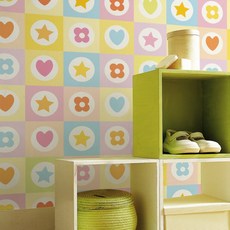 GM37A 1폭연결무늬벽지-(풀바른水벽지), 핑크 블루