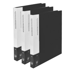 Alpha mall A4彩色透明文件夾, 3個, 黑色, 40張