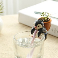 아리코 빨대 펭귄 딸기, 화이트+블랙