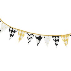 까사미아 NB 키노플래그 가랜드, 블랙 + 옐로우, 1개