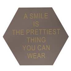 casamia 六角形文字印花裝飾掛畫, 微笑