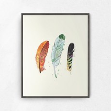 헬로우아티스트 깃털갤러리액자, 블랙