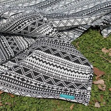 Maison Textile野餐墊兼毛毯 印地安人 1~2人用, 黑色