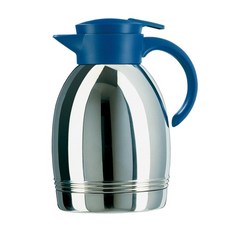 emsa 一鍵式不鏽鋼保溫水壺, 藍色, 1.3L