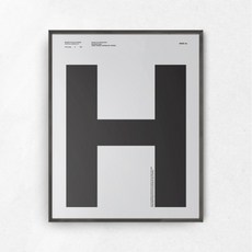 HelloArtist 字母H文字印花裝飾掛畫, 黑色