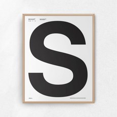 HelloArtist S字母圖案掛畫 8號 410*525mm, 天然