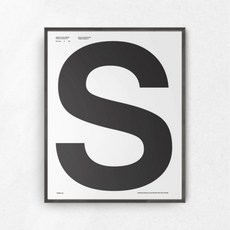 HelloArtist 字母S文字印花裝飾掛畫, 黑色