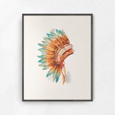 헬로우아티스트 인디언모자갤러리액자, 블랙